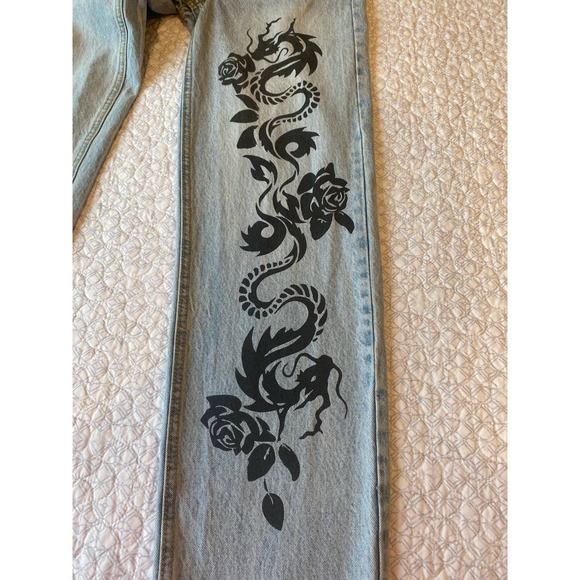 Revice Denim Super 80's/1984 Women's Relaxed Straight Leg Jeans Rose&Dragon 24 - Picture 11 of 12